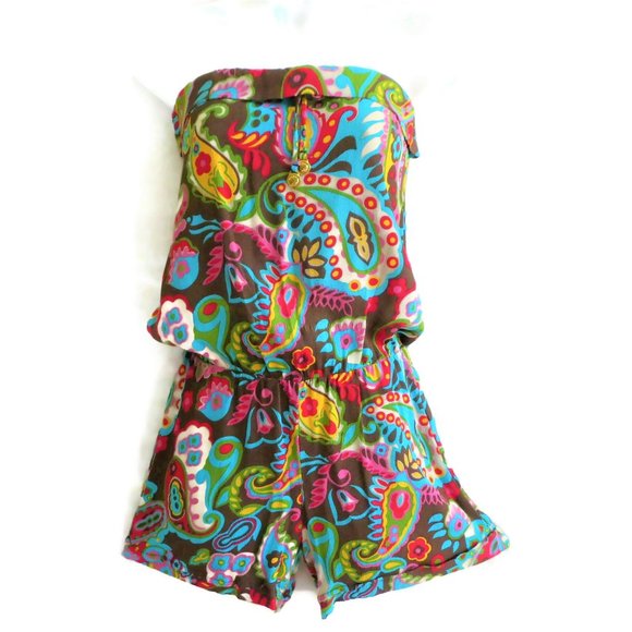 Lucy Love Romper Retro Paisley Wild Sleeveless M - Picture 1 of 7